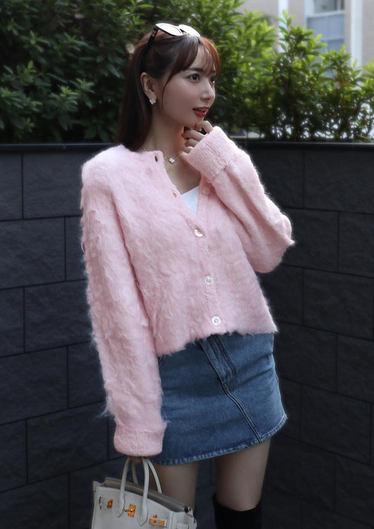 Cotton candy knit jacket　LD063