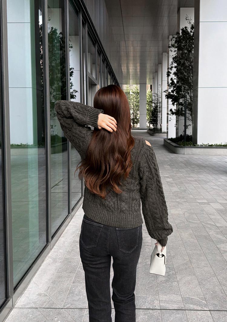 Cable knit wool top　LD068