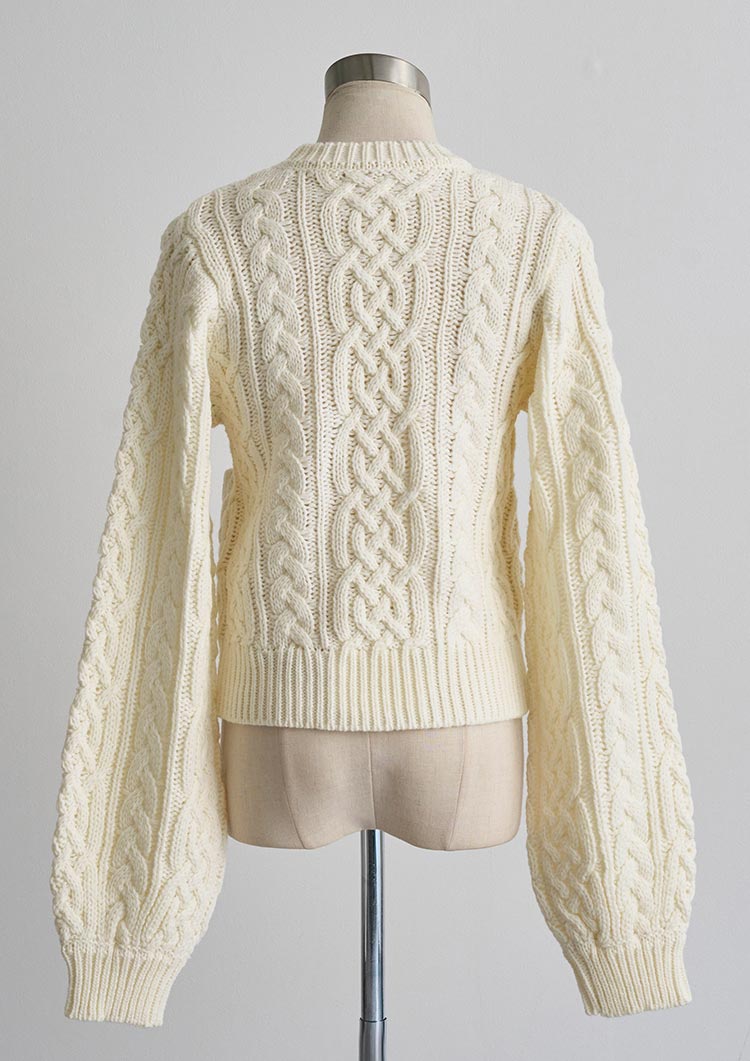 Cable knit wool top　LD068