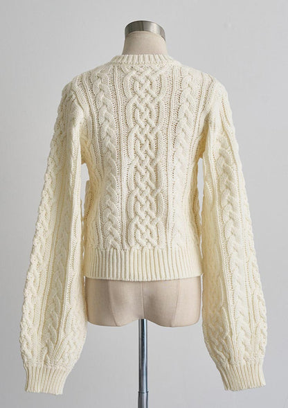 Cable knit wool top　LD068