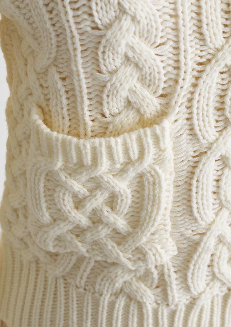 Cable knit wool top　LD068