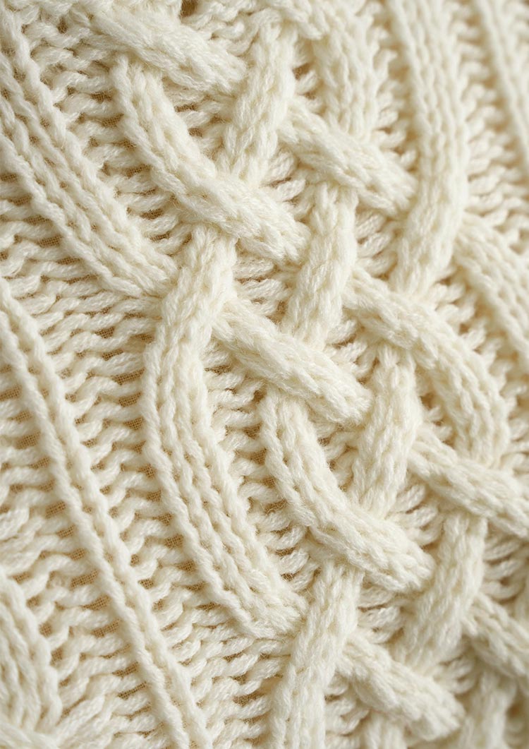 Cable knit wool top　LD068