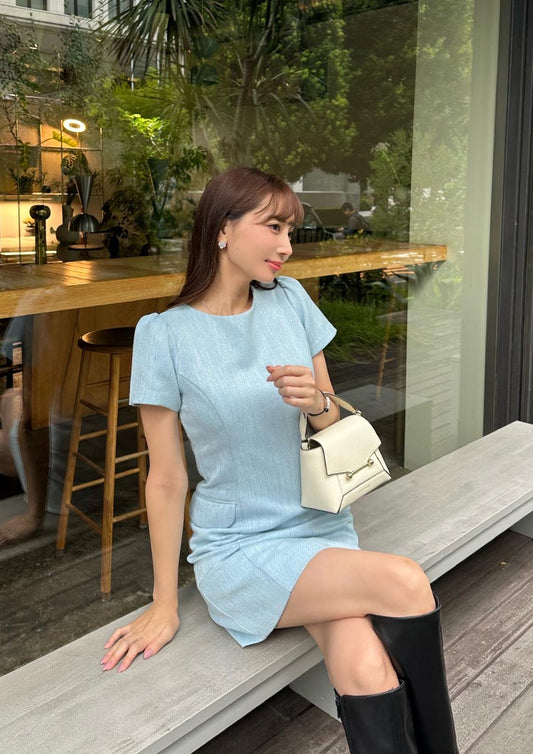 Short sleeve tweed onepiece　LD069