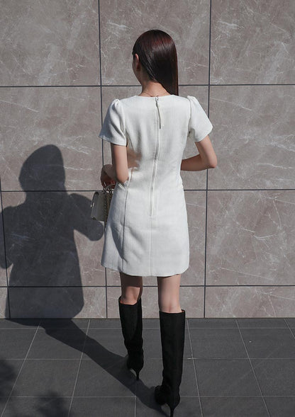 Short sleeve tweed onepiece　LD069