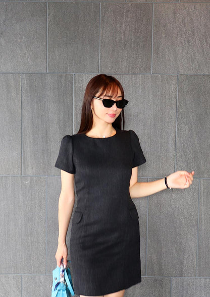 Short sleeve tweed onepiece　LD069