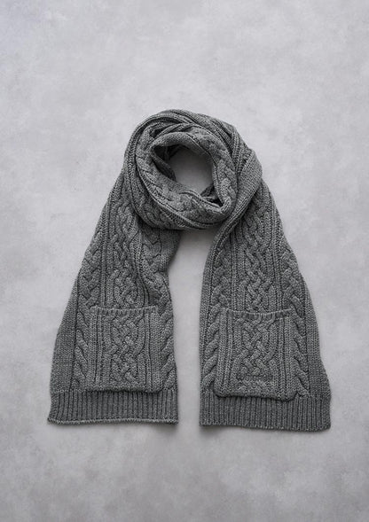 Cable knit wool scarf　LD070