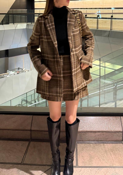 Wool check skort　LD071
