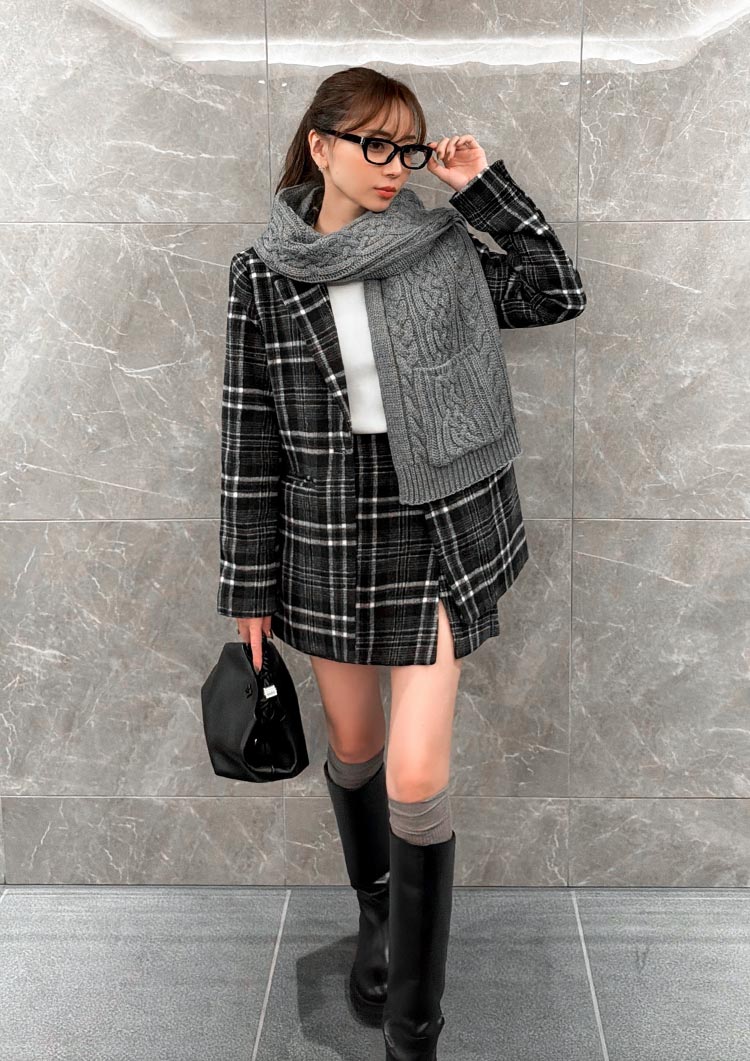 Wool check skort　LD071