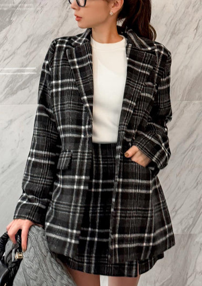 Wool check skort　LD071