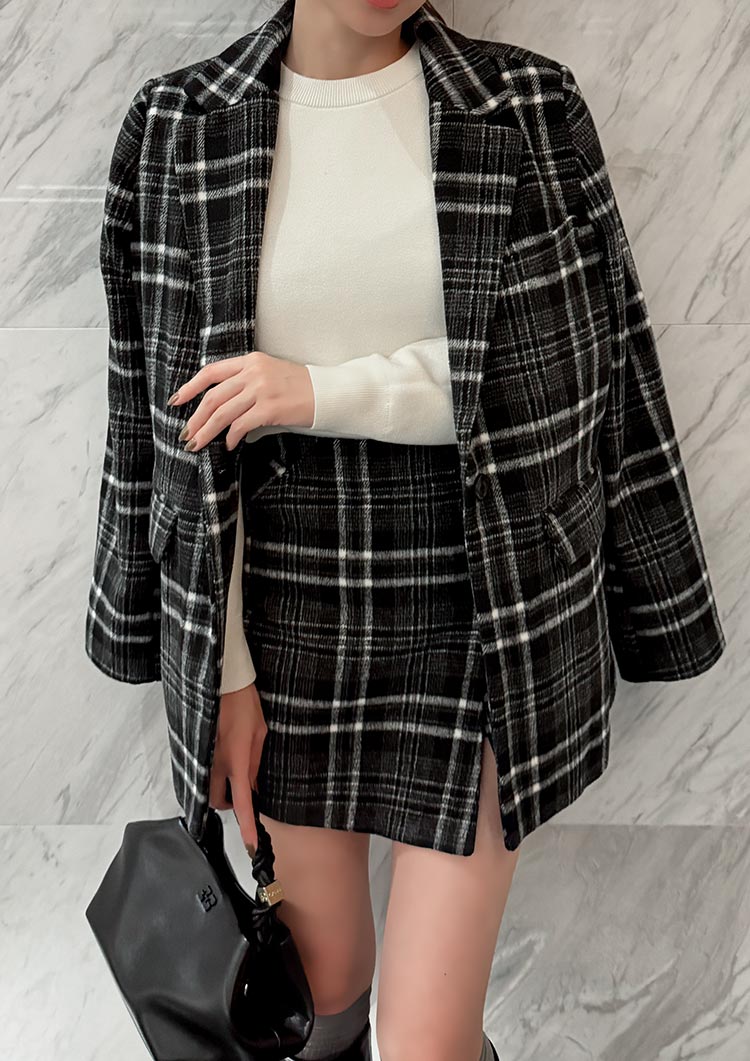 Wool check skort　LD071