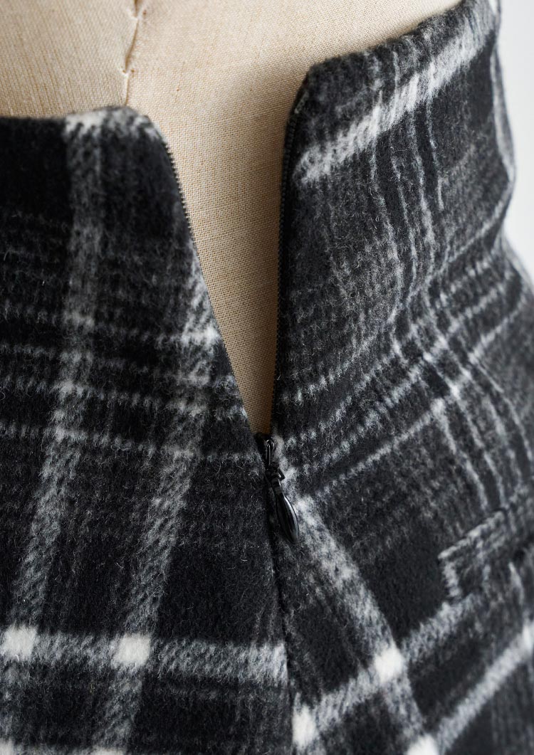 Wool check skort　LD071