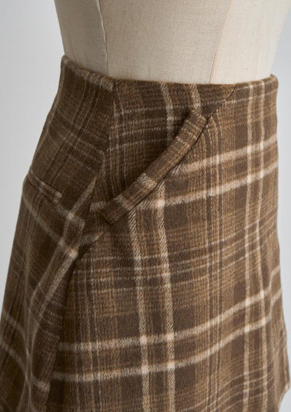 Wool check skort　LD071