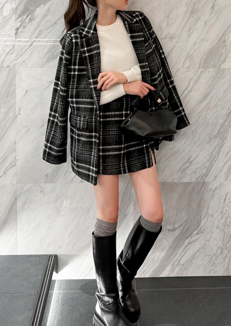 Wool check jacket　LD072
