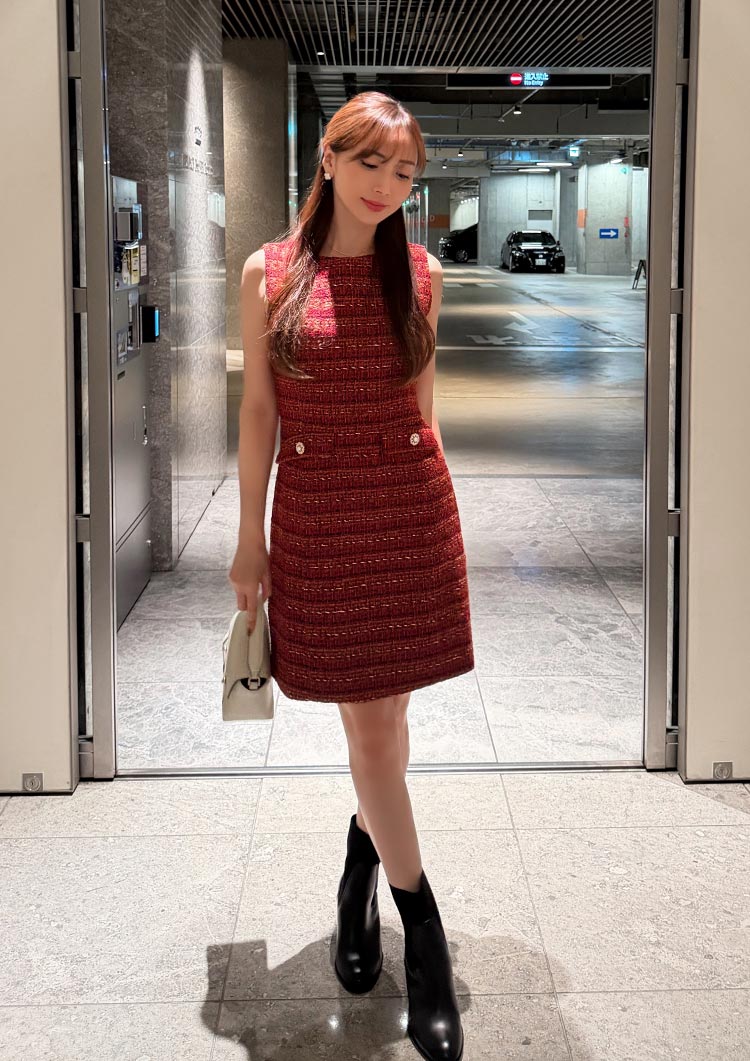 Tweed bijou onepiece　LD074