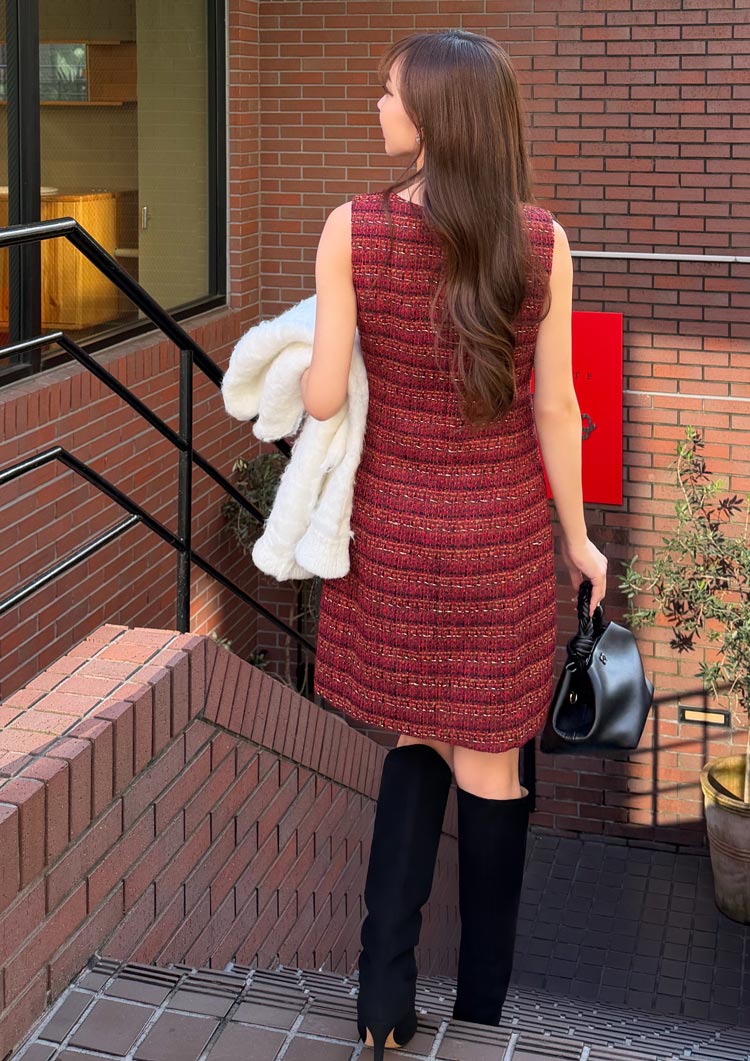 Tweed bijou onepiece　LD074