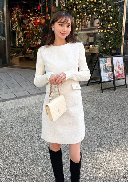 Tweed bijou onepiece　LD074