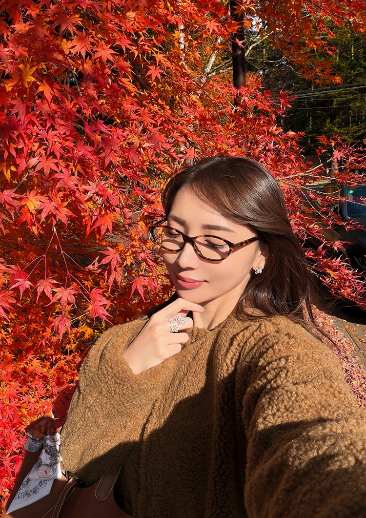 Collarless boa coat　LD075