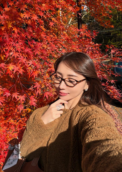 Collarless boa coat　LD075