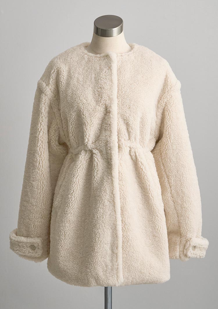 Collarless boa coat LD075 – LUDICRUM