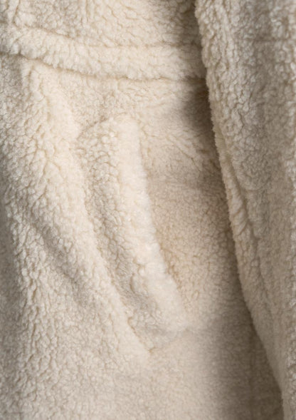 Collarless boa coat　LD075