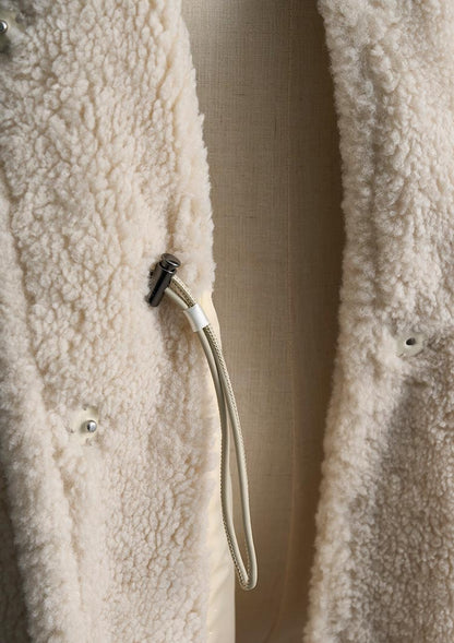 Collarless boa coat　LD075