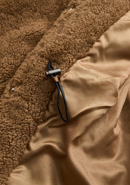 Collarless boa coat　LD075