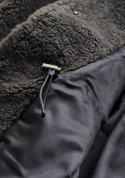 Collarless boa coat　LD075