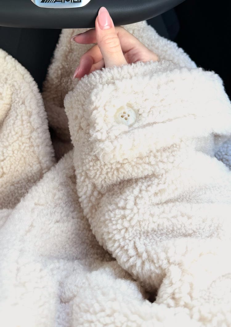 Collarless boa coat　LD075