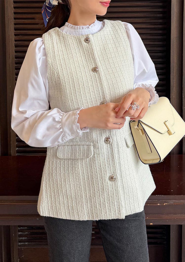 Tweed gilet 　LD077 - Off White