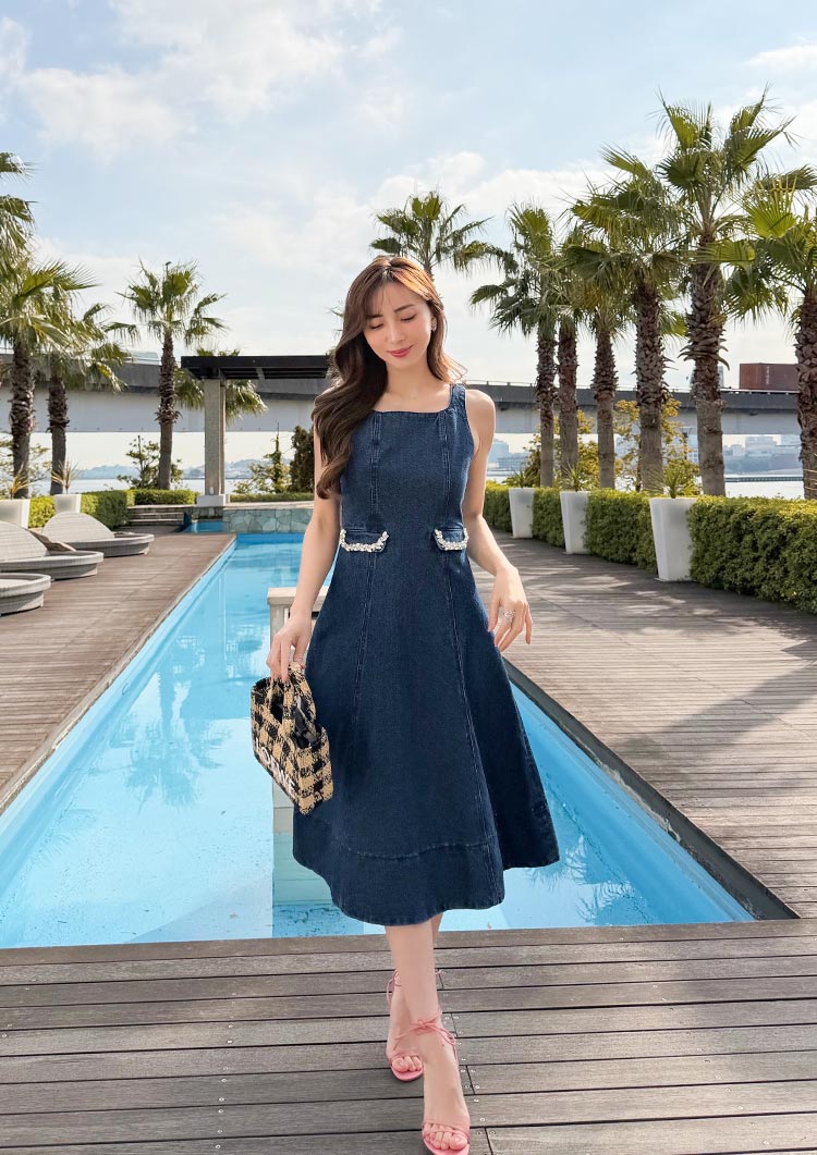 Bijou denim onepiece　LD080