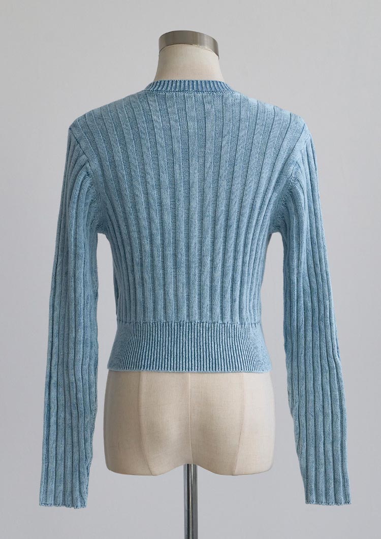 Rib Knit Zip Cardigan　LD082
