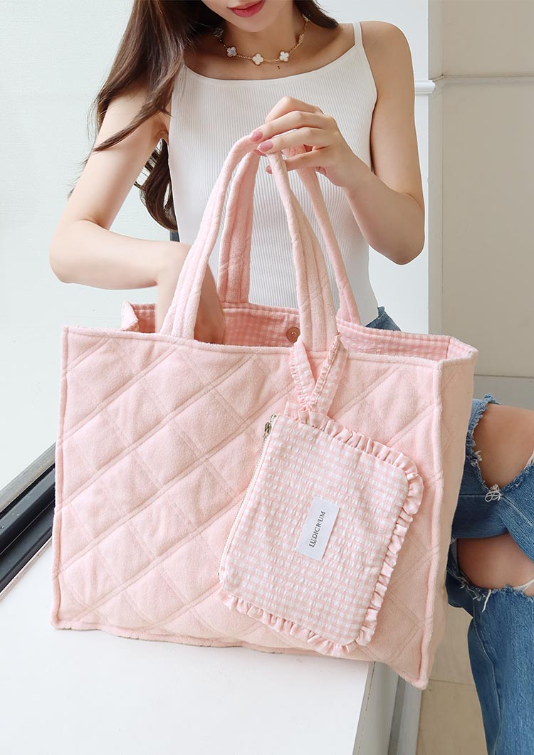 Pile tote bag with mini pouch　LD084