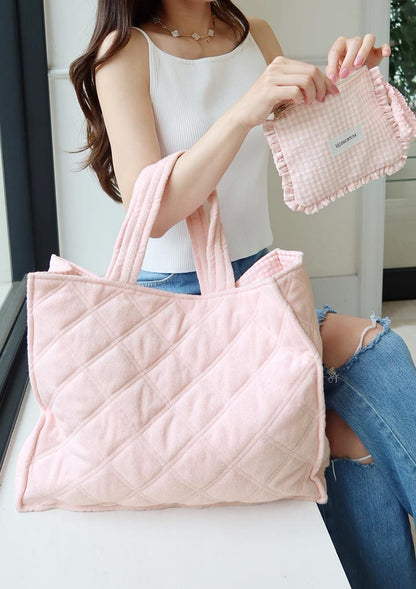 Pile tote bag with mini pouch　LD084