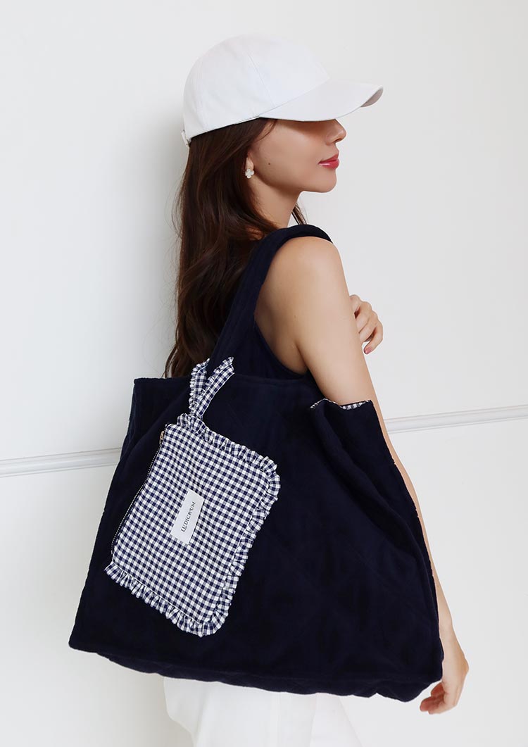Pile tote bag with mini pouch　LD084