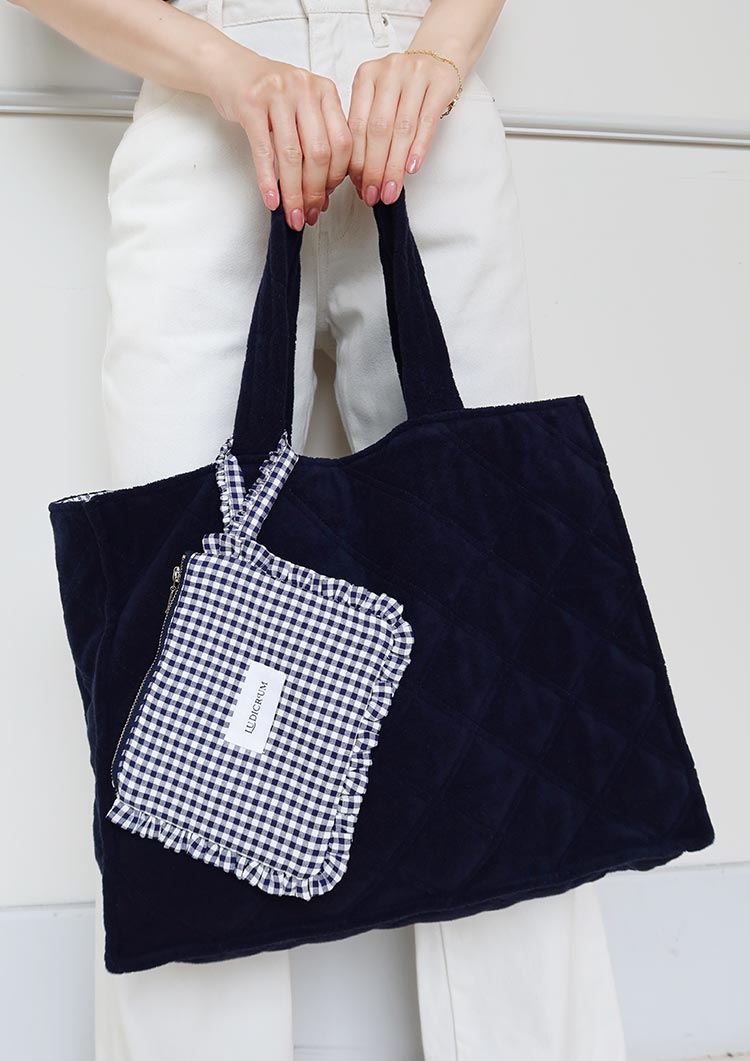 Pile tote bag with mini pouch　LD084