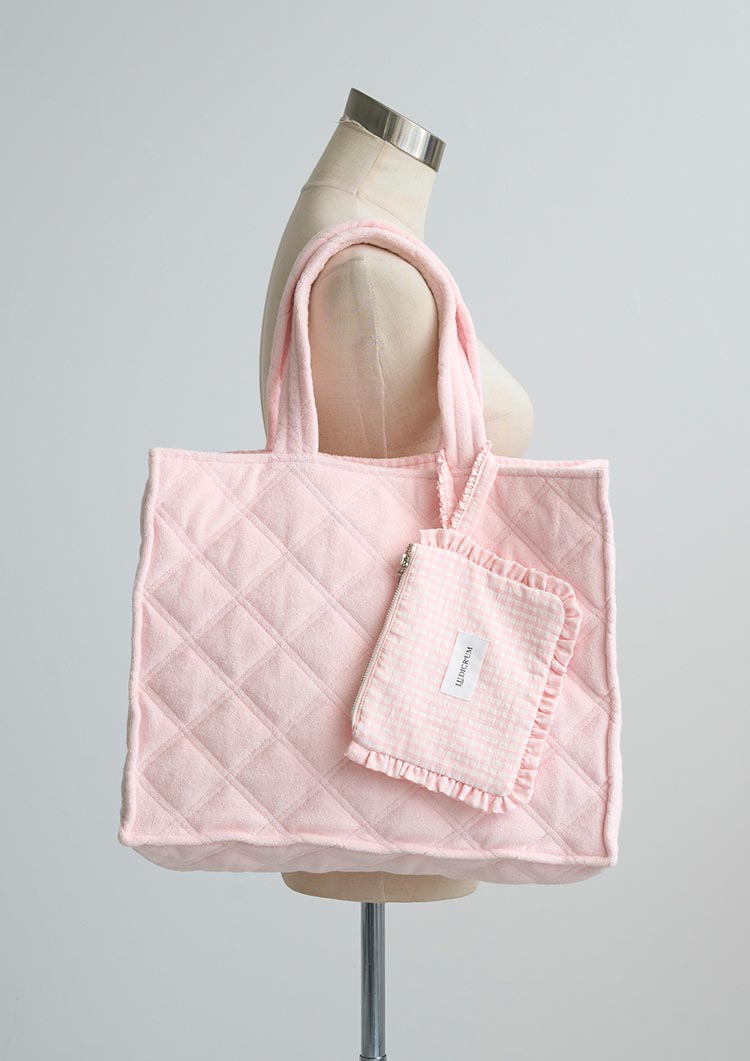Pile tote bag with mini pouch　LD084