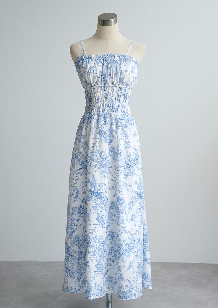 Floral shirred dress LD085 – LUDICRUM