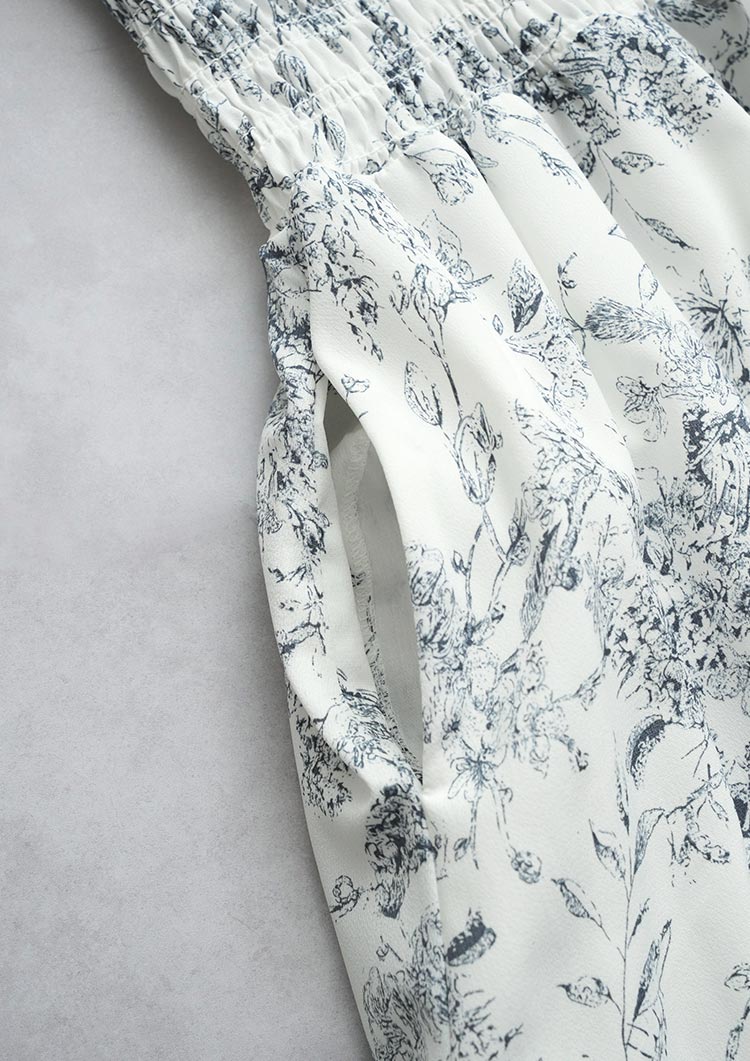 Floral shirred dress　LD085