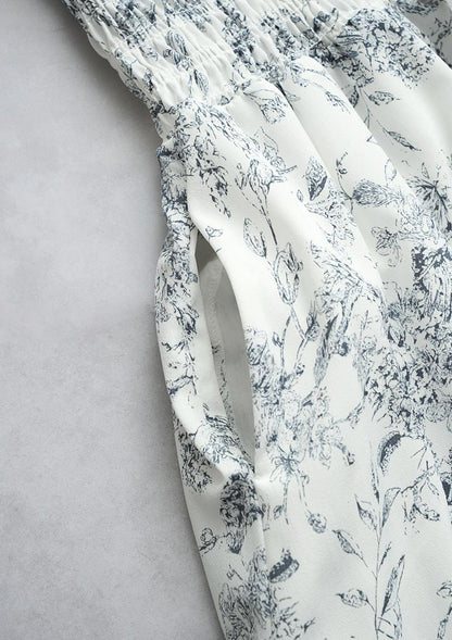 Floral shirred dress　LD085