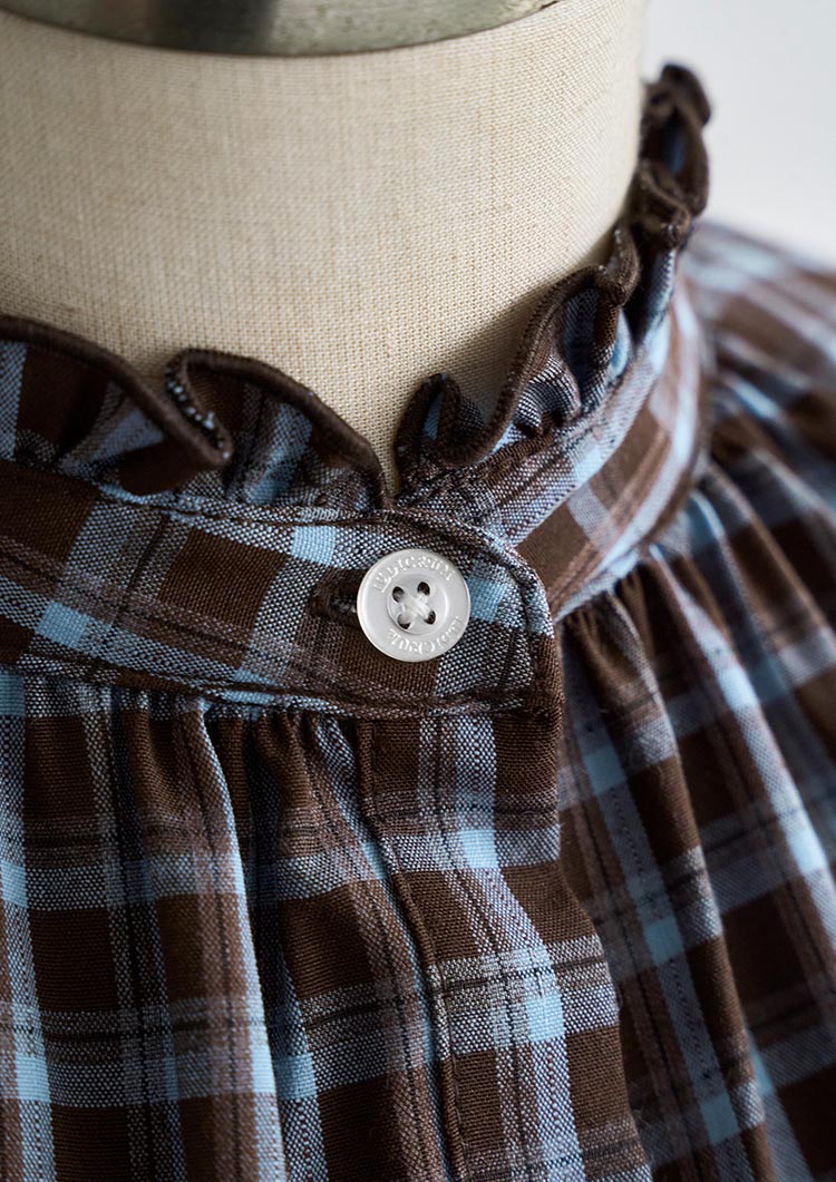 Frill check blouse　LD087