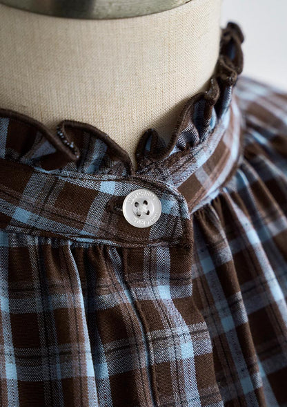 Frill check blouse　LD087