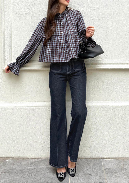 LD Color stitch semiflare denim　LD088