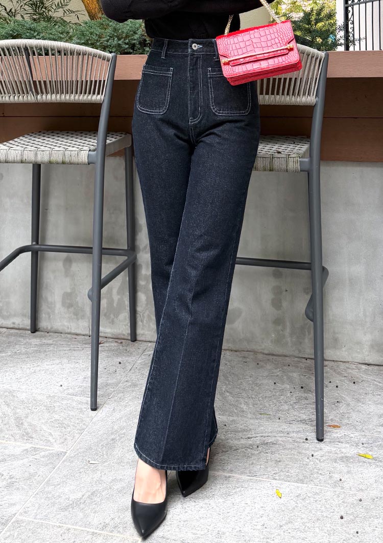 LD Color stitch semiflare denim　LD088