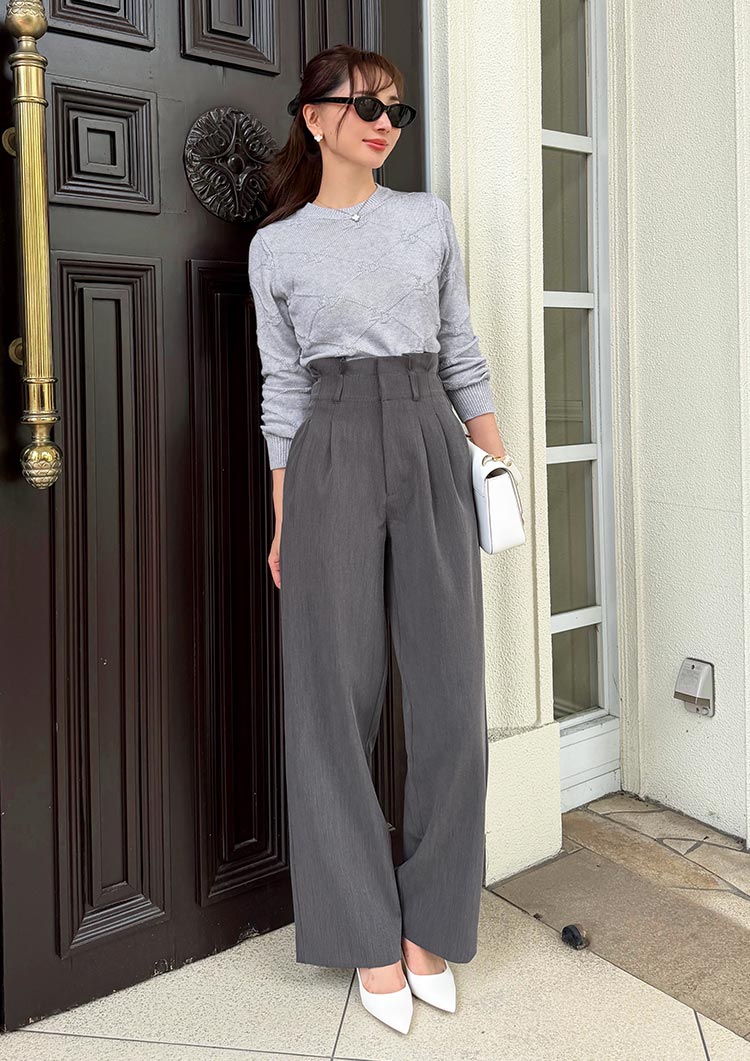 Tuck detail wide pants　LD089