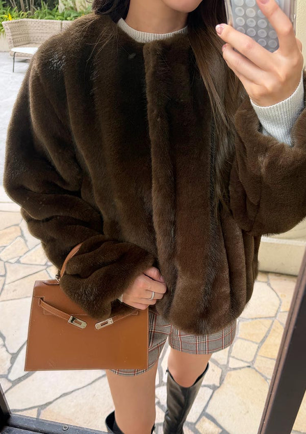 Short fur coat　LD091 - Brown（11月上旬予約）